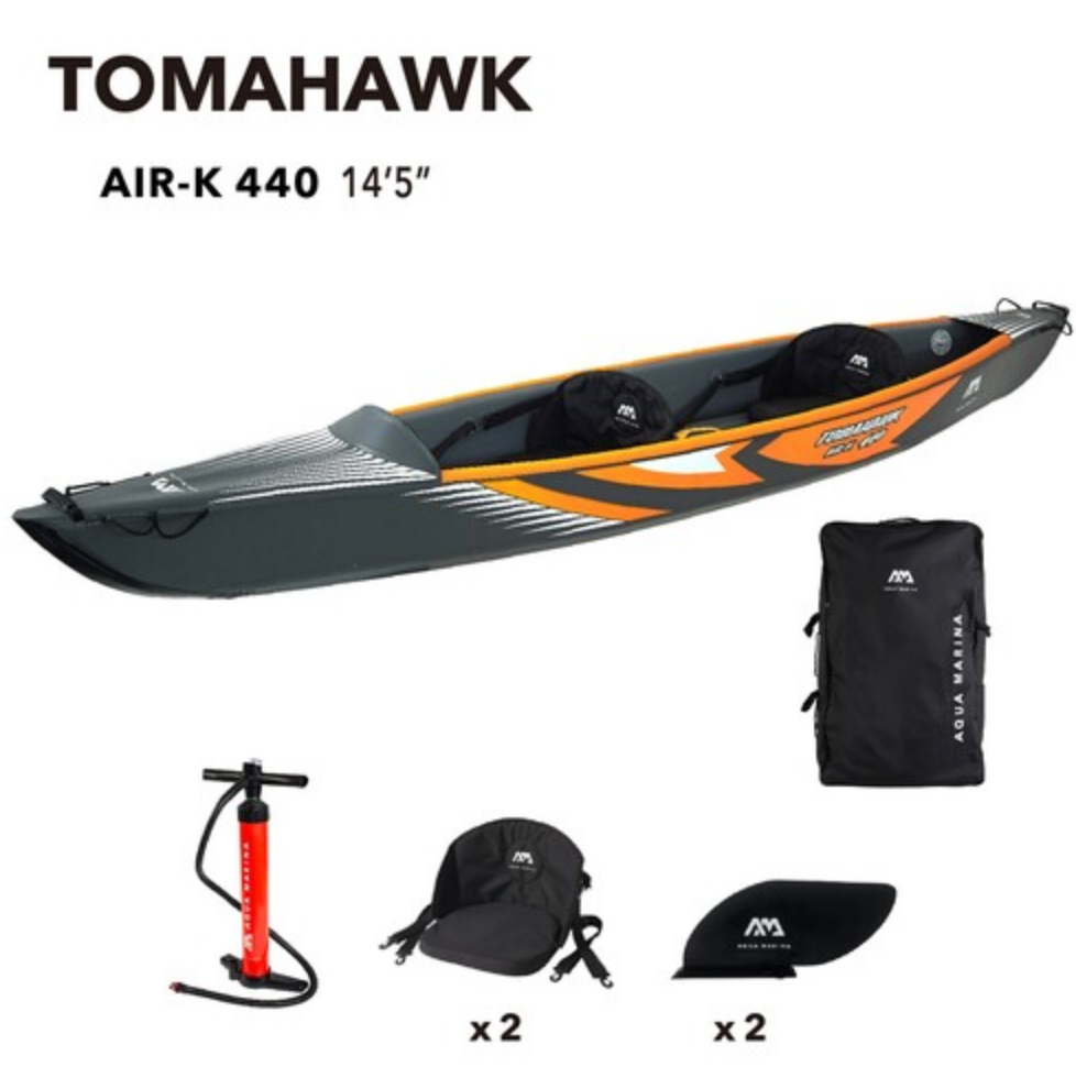 Tomahawk-440 14'5" High pressure Speed Kayak 2 person without paddle